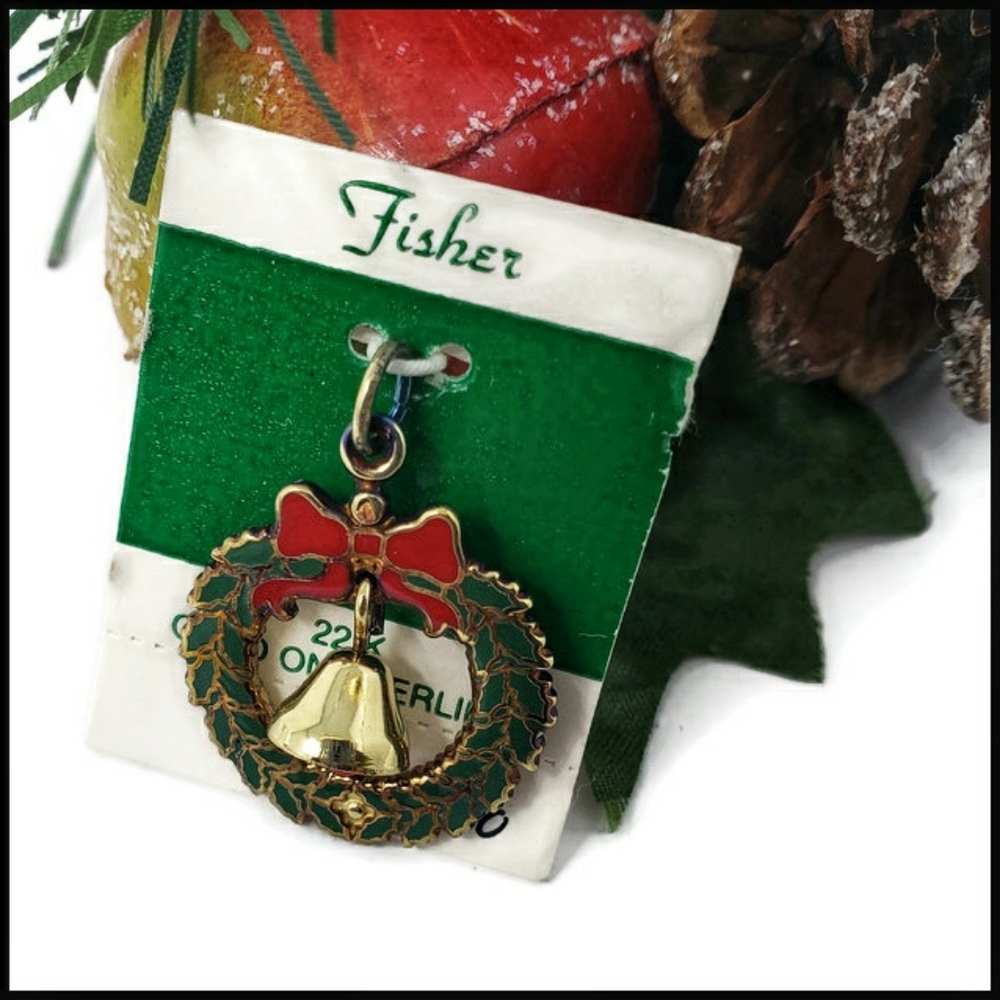 Christmas Wreath Charm with Bell